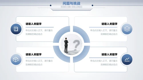 蓝色励志简约渐变大气商务风向前看汇报述职通用PPT模板述职报告