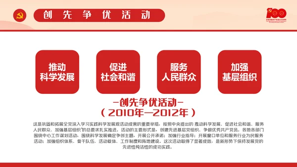 建党百年100党内思想教育PPT课件模板