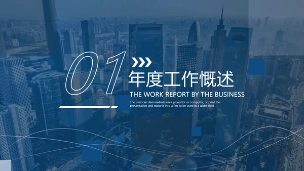 潘通蓝2021商务工作总结工作计划述职报告通用动态PPT模板