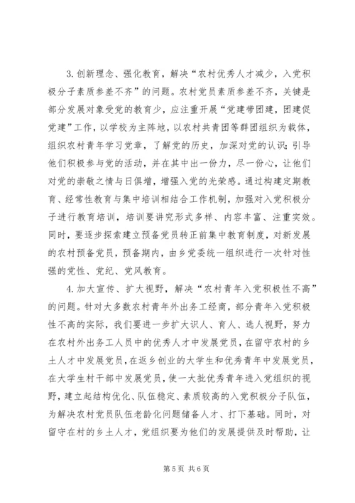 当前农村发展党员工作中存在的问题及对策.docx