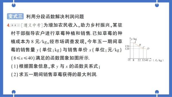 【同步作业】人教版九(上) 第22章 二次函数 专题五 实际问题中的最大利润问题——教材P52习题2