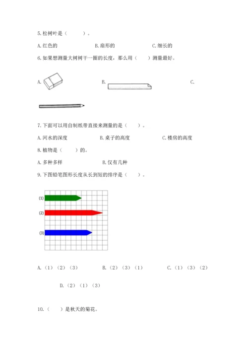 教科版一年级上册科学期末测试卷各版本.docx