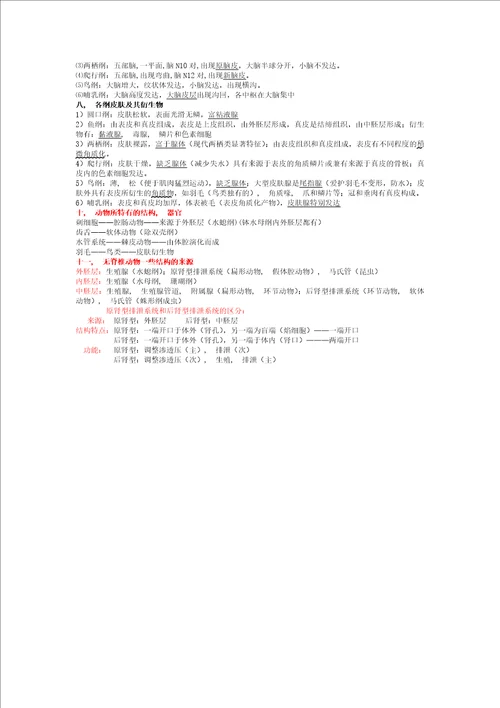 动物学期末复习资料