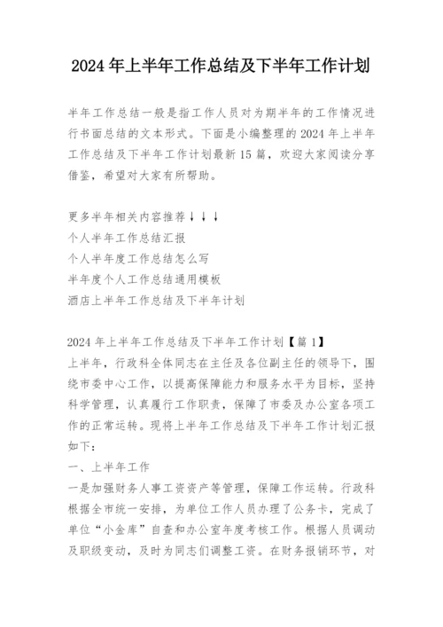 2024年上半年工作总结及下半年工作计划.docx