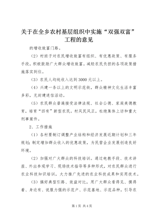 关于在全乡农村基层组织中实施“双强双富”工程的意见.docx