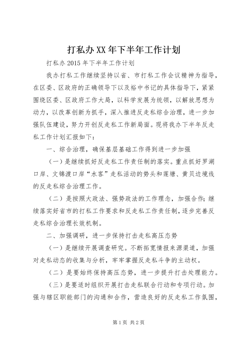 打私办XX年下半年工作计划.docx
