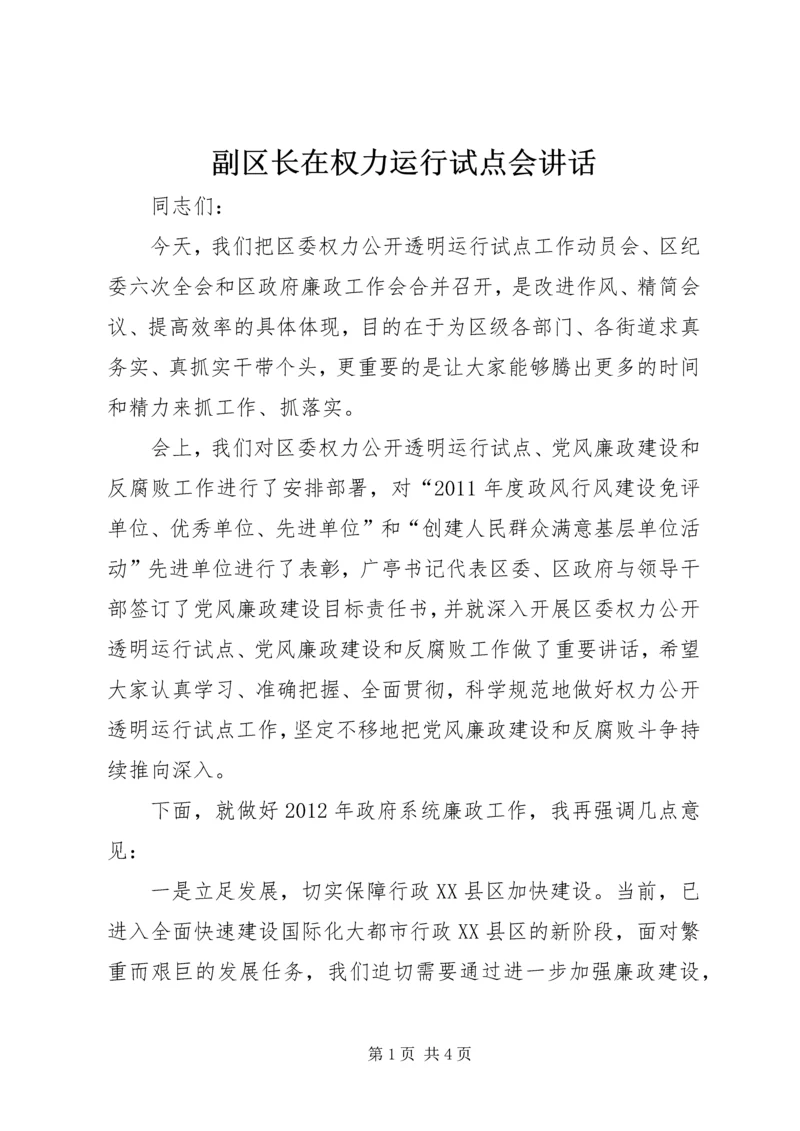 副区长在权力运行试点会讲话.docx