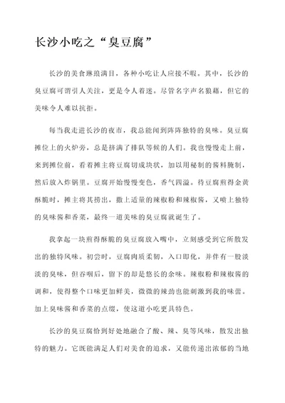 长沙小吃感言