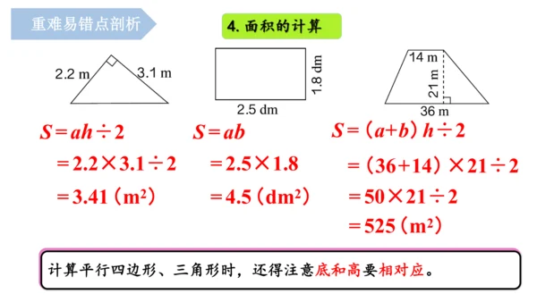 第六单元《多边形的面积》（单元复习课件）五年级数学上册+人教版(共26张PPT)