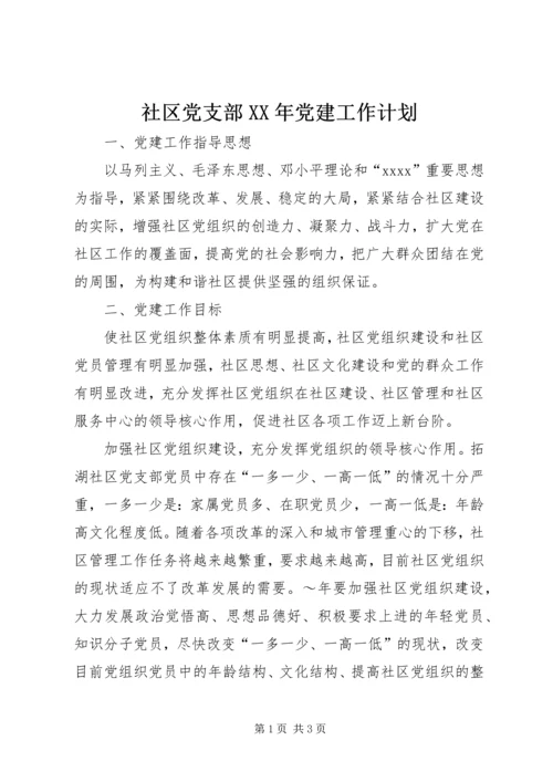 社区党支部XX年党建工作计划 (2).docx