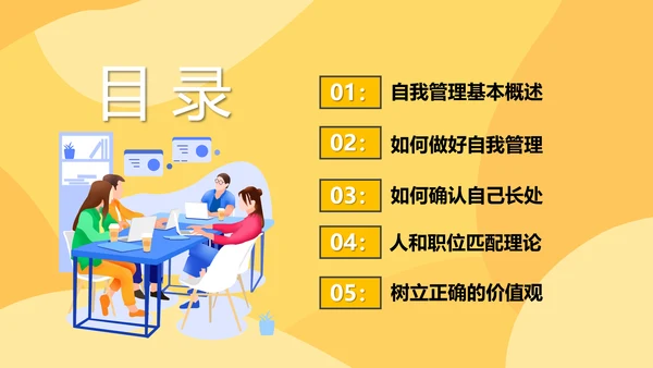 自我管理入职培训课件通用PPT模板