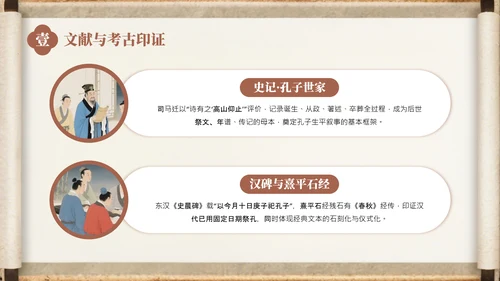 棕色中国风孔子诞辰介绍PPT模板