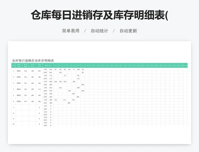 仓库每日进销存及库存明细表(1)
