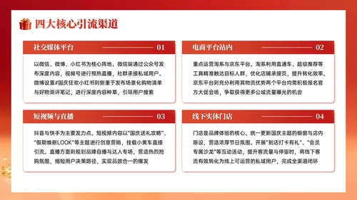 红色系简约国庆促销企业内部会议PPT模板