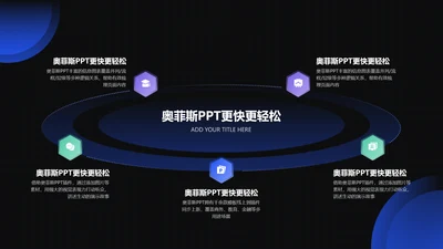 黑色科技风循环关系5项PPT