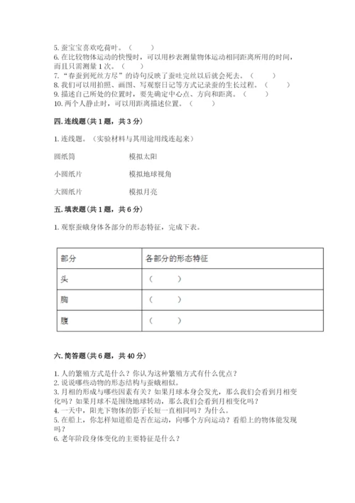 教科版小学科学三年级下册 期末测试卷及参考答案（研优卷）.docx