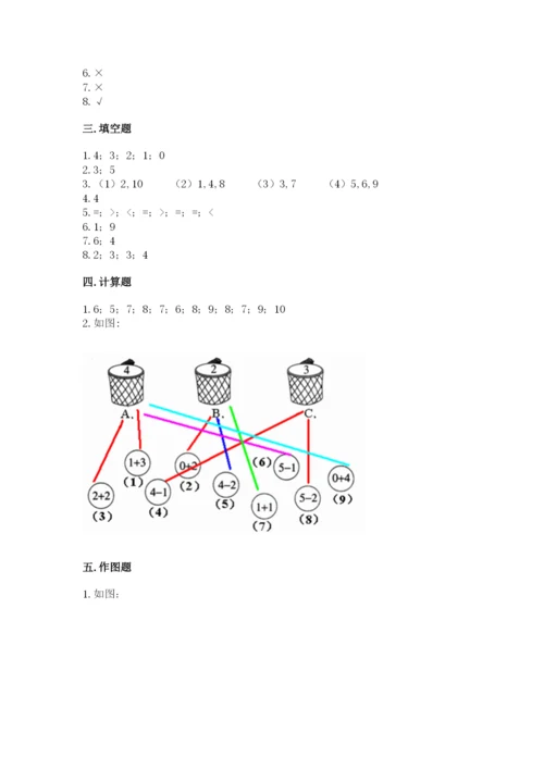 人教版一年级上册数学期中测试卷精品（基础题）.docx