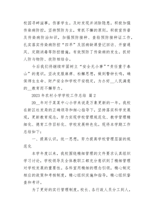 2023年农村小学学校工作总结.docx