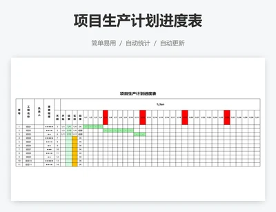 项目生产计划进度表