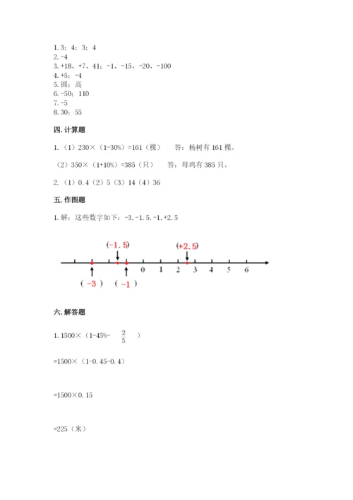 康乐县六年级下册数学期末测试卷及一套参考答案.docx