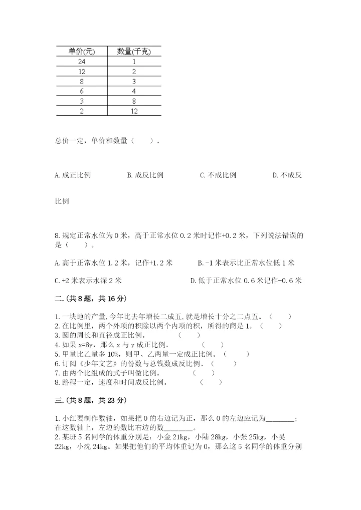 小升初数学综合练习试题附答案（轻巧夺冠）.docx