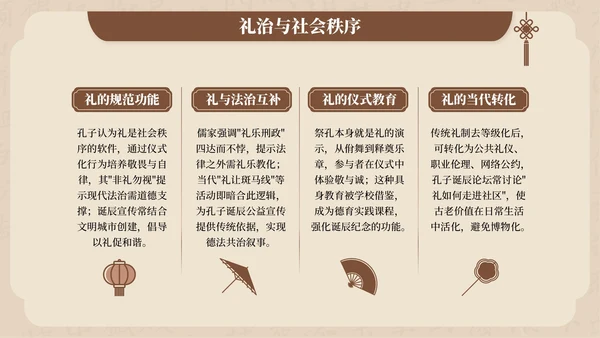 褐色中国风孔子诞辰文化宣传PPT模板