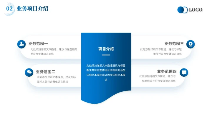 蓝色简约线条商业计划书项目汇报