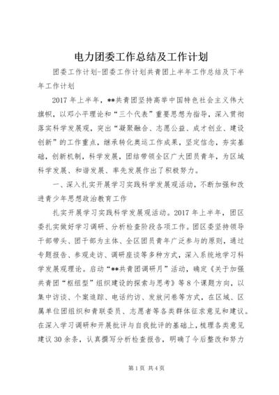 电力团委工作总结及工作计划 (5).docx