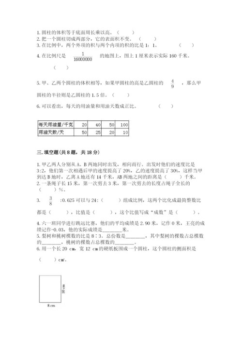 2023人教版六年级下册数学期末测试卷(精华版).docx