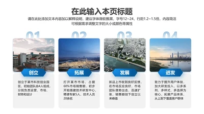 四项-蓝色渐变PPT包含图片