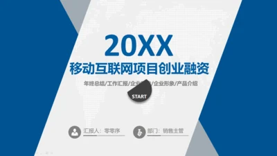移动互联网项目创业融资路演通用PPT模板