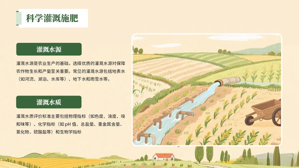 绿色插画风格提升农业技术+助力丰产丰收PPT模板