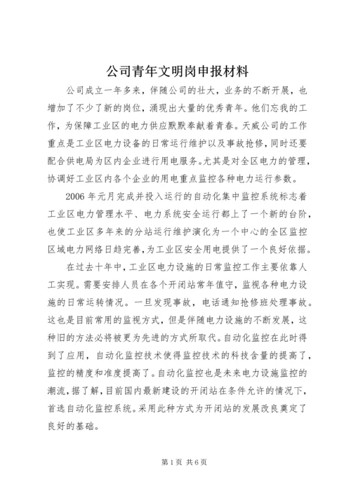 公司青年文明岗申报材料 (3).docx