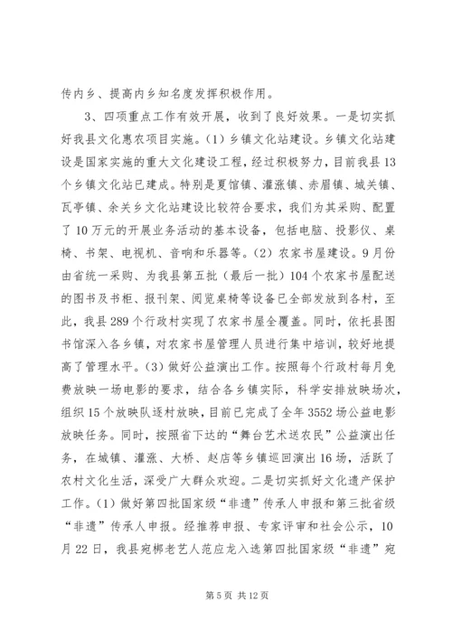 县文广新局工作报告.docx