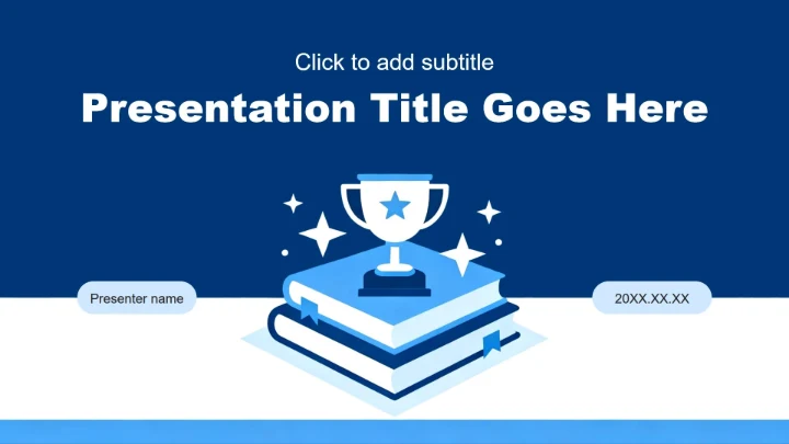 蓝色简约风奖学金答辩学术汇报PPT主题模板