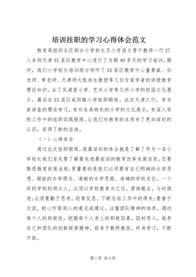 培训挂职的学习心得体会范文 (3).docx