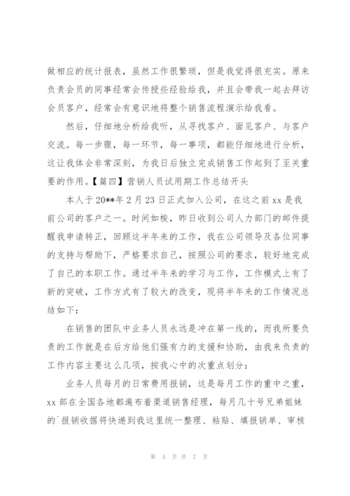 营销人员试用期工作总结开头.docx