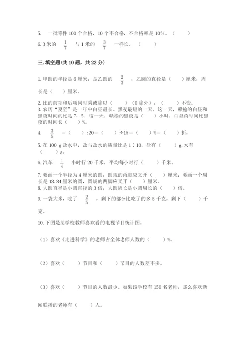 2022六年级上册数学期末测试卷含完整答案（精选题）.docx