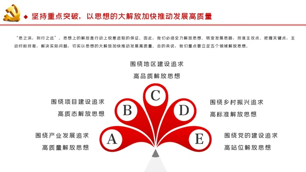 以思想大解放奋力推动发展高质量党建党课PPT模板
