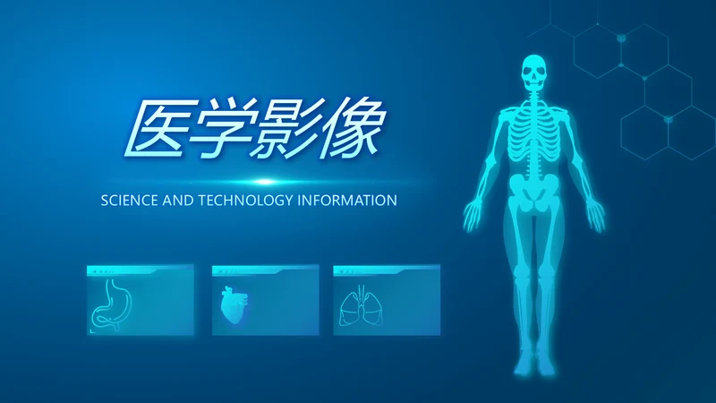 蓝色医学影像数字化医疗技术工作总结动态PPT