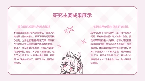 次元少女粉色卡通风毕业答辩