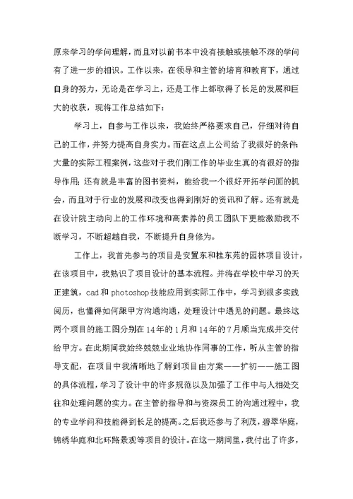 工程类个人工作总结
