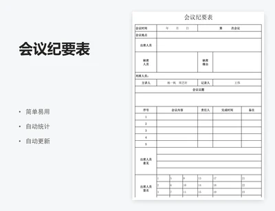 会议纪要表