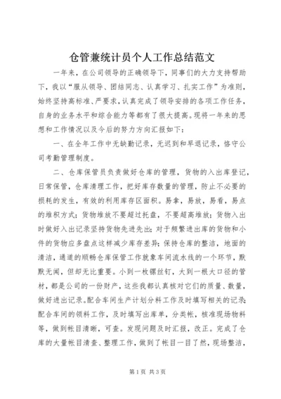 仓管兼统计员个人工作总结范文.docx