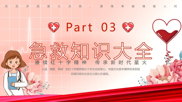 献爱心红十字会介绍PPT模板