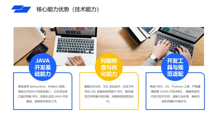 蓝色简约计算机科学与技术专业大学生职业生涯规划发展展示PPT模版