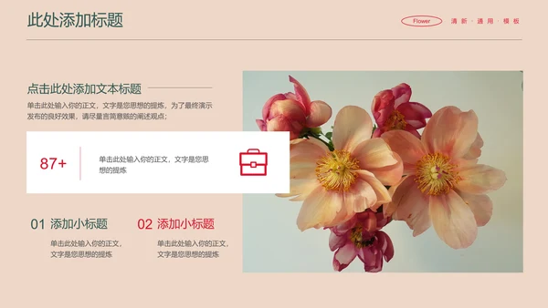 彩色花卉小清新通用PPT演示模板