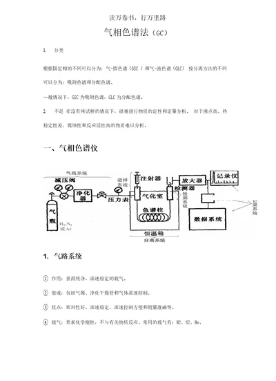 气相色谱法笔记重点提纲