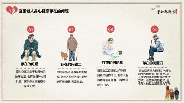 关爱空巢老人常回家看看通用PPT模板