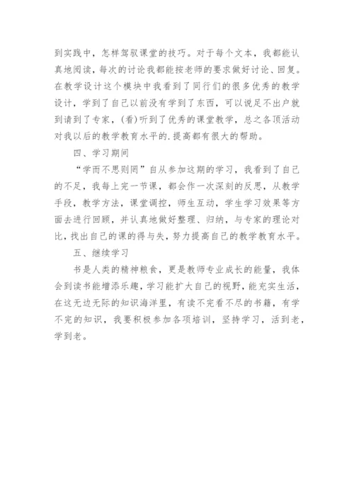 中小学教师继续教育研修总结.docx